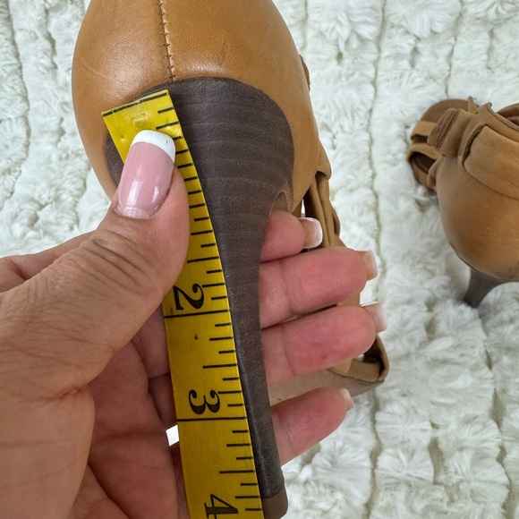 Tory Burch Wrap Up Heel - Lounge-Baby Tan Leather Shoes Stiletto Heel Size 8M - Picture 8 of 13